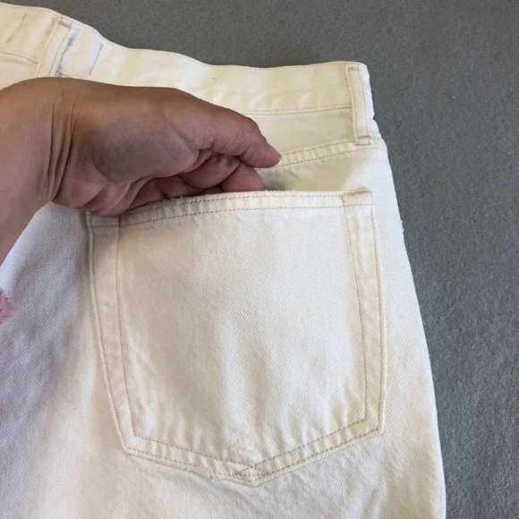 Agolde Parker Jean Shorts Womens 26 2 White Denim Cutoff Distressed Festival - Picture 4 of 10